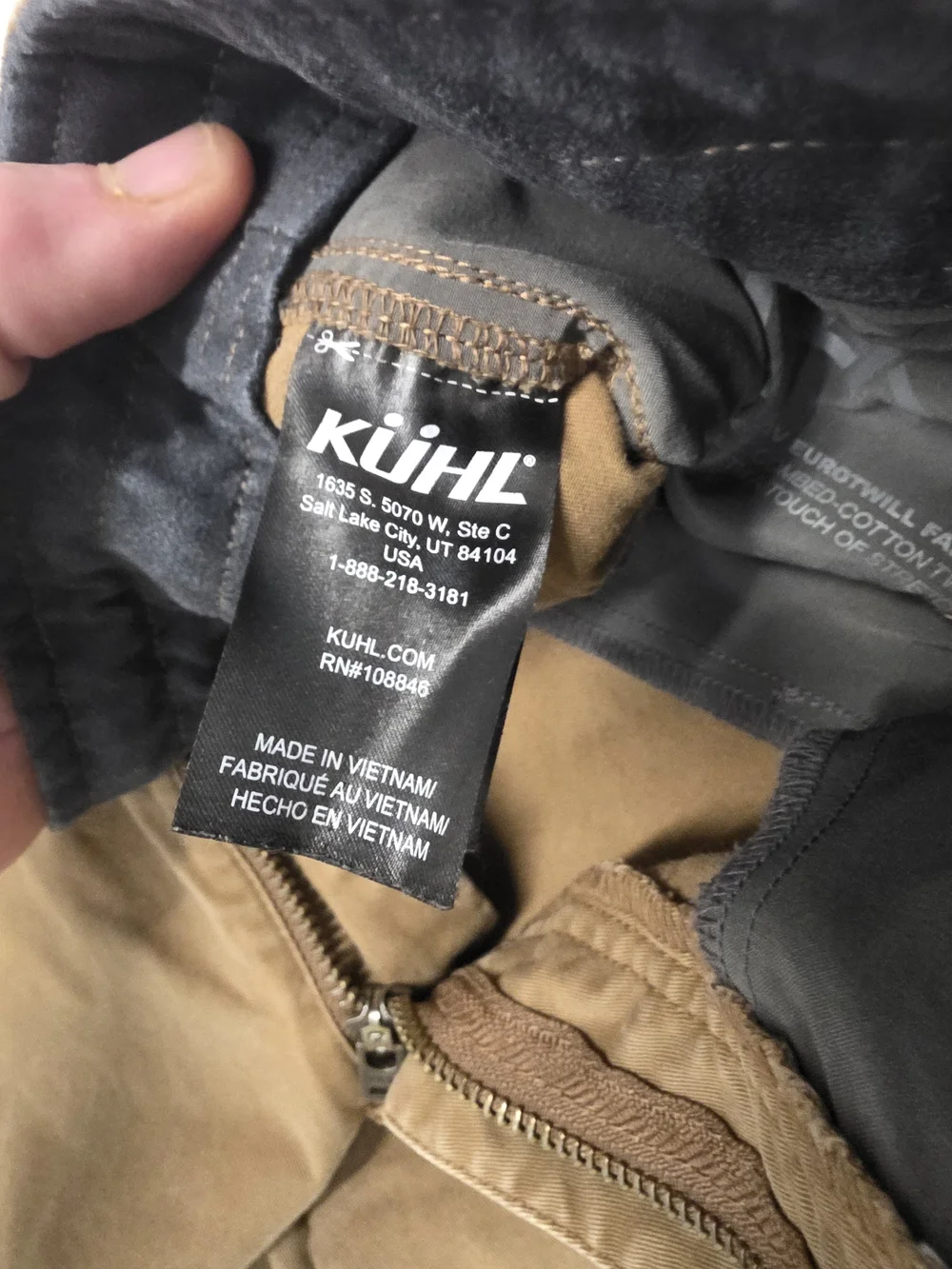 KÜHL RYDR Lite Klassik Fit Hiking Outdoor Pants Brown Men's Size 38x32